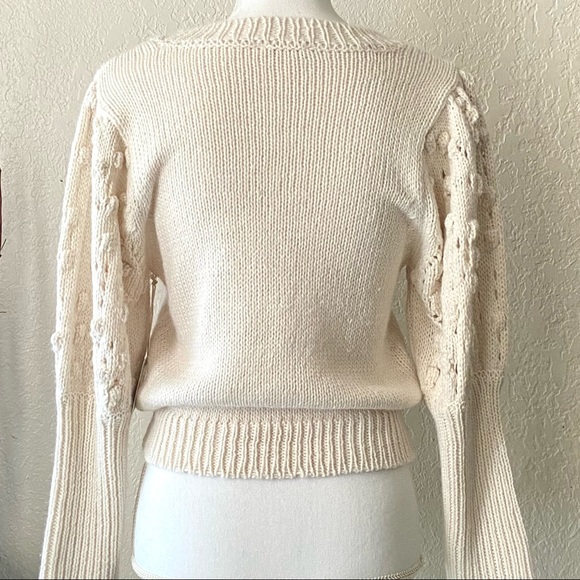 Girls Ivory Dot Sleeve Sweater - Picture 4 of 16